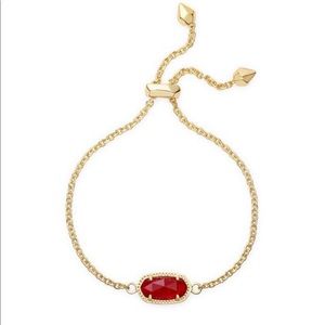 Kendra Scott Elaina Oval Chain Bracelet Ruby Red